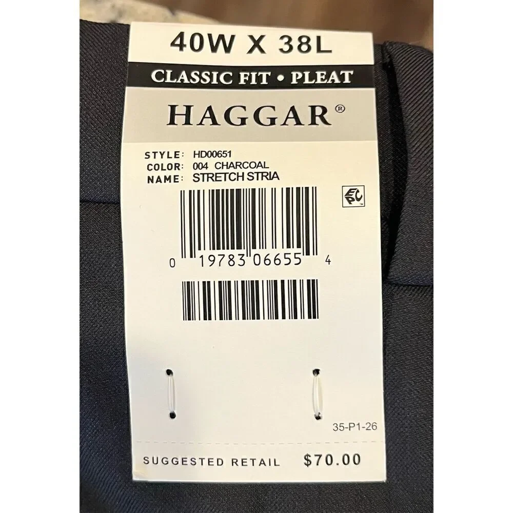 Haggar Men's Premium Comfort Classic Fit Pleat Front Dress Pant